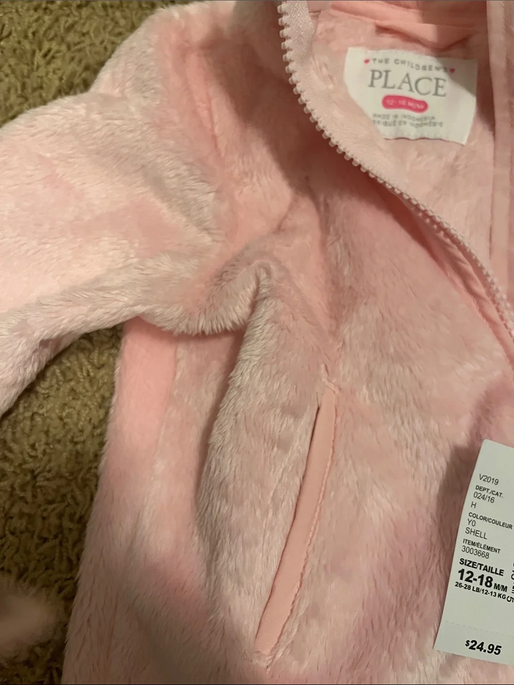 The Children's Place Plush Pink Zip-Up Jacket